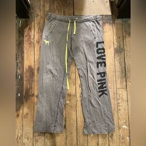 Victoria's Secret Gray Pants with Black Lettering